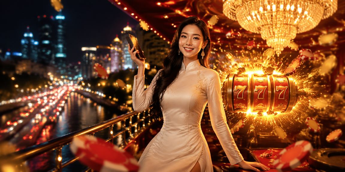 Người chơi tại TP. Hồ Chí Minh trải nghiệm slot game trong trang phục áo dài truyền thống